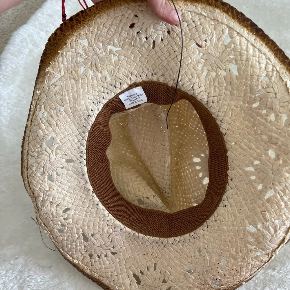 Stylish Cream and Brown Women's Straw Hat